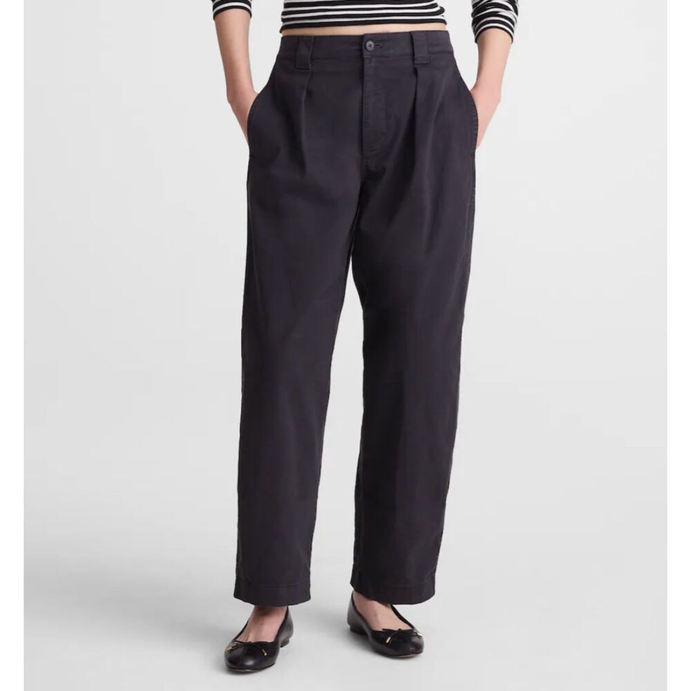 NWT Madewell Barrel Leg Chinos in Pepper (Charcoal Gray)